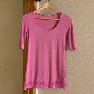 Pink, soft, Intimissimi t-shirt w/lace